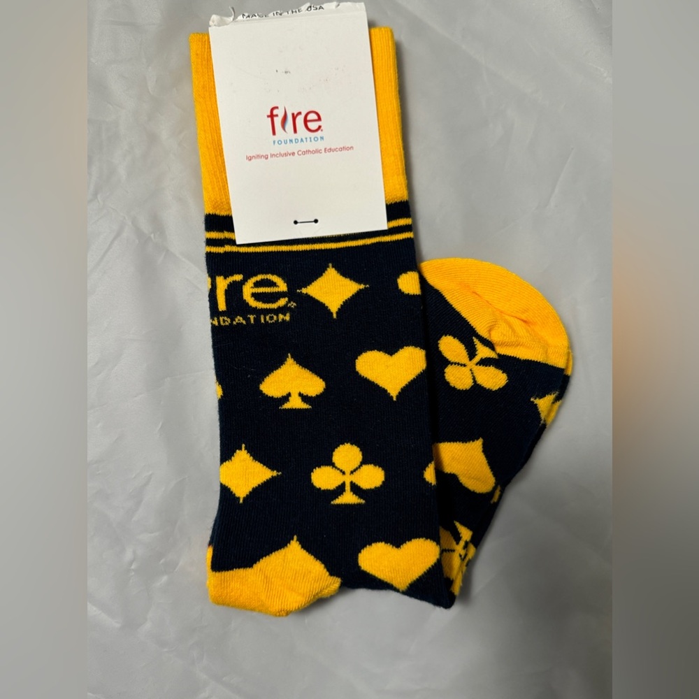 NEW SOCK CLUB CREW SOCKS (novelty, socks, blue, and yellow)